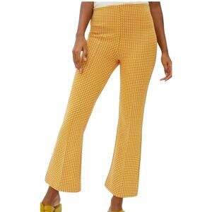 Anthropologie Yellow Checkered Flare Pants